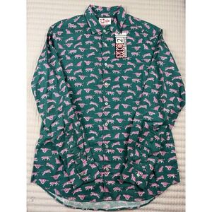 MC2 SAINT BARTH 100% COTTON LONG SLEEVE BUTTON DOWN SHIRT MADE IN MILANO/ITALY